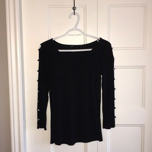 Bling sleeve with cut outs black top